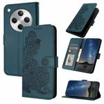 For OPPO Find X8 Datura Flower Embossed Flip Leather Phone Case(Dark Green)