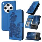 For OPPO Find X8 Pro Datura Flower Embossed Flip Leather Phone Case(Blue)