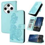 For OPPO Find X8 Pro Datura Flower Embossed Flip Leather Phone Case(Light Blue)