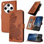 For OPPO Find X8 Pro Datura Flower Embossed Flip Leather Phone Case(Brown)