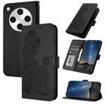 For OPPO Find X8 Pro Datura Flower Embossed Flip Leather Phone Case(Black)