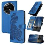 For OPPO Find X6 Pro Datura Flower Embossed Flip Leather Phone Case(Blue)