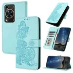 For Huawei Enjoy 70 Datura Flower Embossed Flip Leather Phone Case(Light blue)