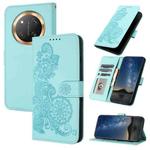 For Honor X9c Global Datura Flower Embossed Flip Leather Phone Case(Light Blue)