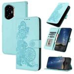 For Honor 300 Datura Flower Embossed Flip Leather Phone Case(Light Blue)