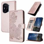 For Honor 400 Global 156.5mm Datura Flower Embossed Flip Leather Phone Case(Rose Gold)