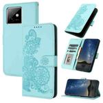 For Honor X60 GT Datura Flower Embossed Flip Leather Phone Case(Light Blue)