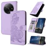 For Xiaomi Redmi A3 Datura Flower Embossed Flip Leather Phone Case(Purple)