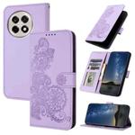For OnePlus Ace 5 / 13R Global Datura Flower Embossed Flip Leather Phone Case(Purple)