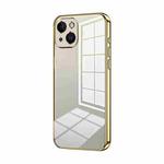 For iPhone 14 Transparent Plating Fine Hole Phone Case(Gold)