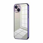 For iPhone 13 Transparent Plating Fine Hole Phone Case(Purple)