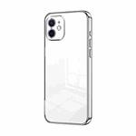 For iPhone 12 Transparent Plating Fine Hole Phone Case(Silver)
