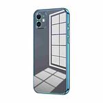 For iPhone 11 Transparent Plating Fine Hole Phone Case(Blue)
