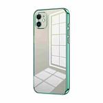 For iPhone 11 Transparent Plating Fine Hole Phone Case(Green)
