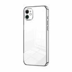 For iPhone 11 Transparent Plating Fine Hole Phone Case(Silver)
