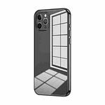 For iPhone 11 Pro Transparent Plating Fine Hole Phone Case(Black)