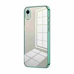 For iPhone XR Transparent Plating Fine Hole Phone Case(Green)