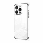 For iPhone 16 Pro Transparent Plating Fine Hole Phone Case(Silver)