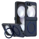 For Samsung Galaxy Z Flip5 5G 360 Degree Stand MagSafe Magnetic All-inclusive Phone Case(Navy Blue)