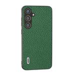 For Samsung Galaxy S24+ 5G ABEEL Genuine Leather Litchi Texture Phone Case(Green)