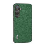 For Samsung Galaxy S24 5G ABEEL Genuine Leather Litchi Texture Phone Case(Green)