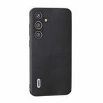 For Samsung Galaxy S24 5G ABEEL Ecological Leather Shockproof PU Phone Case(Black)