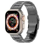 For Apple Watch Ultra 2 49mm Safety Buckle Trapezoid Titanium Steel Watch Band(Grey)