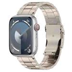 For Apple Watch SE 40mm Safety Buckle Trapezoid Titanium Steel Watch Band(Titanium)