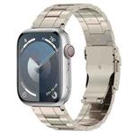 For Apple Watch SE 44mm Safety Buckle Trapezoid Titanium Steel Watch Band(Titanium)