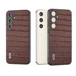 For Samsung Galaxy S24+ 5G ABEEL Crocodile Texture Genuine Leather Phone Case(Brown)
