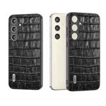 For Samsung Galaxy S24 5G ABEEL Crocodile Texture Genuine Leather Phone Case(Black)