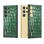 For Samsung Galaxy S24 Ultra 5G ABEEL Crocodile Texture Genuine Leather Phone Case(Green)