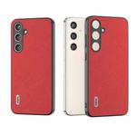 For Samsung Galaxy S24 5G ABEEL Cross Texture Genuine Leather Phone Case(Red)
