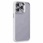 For iPhone 15 Pro Max Invisible Lens Holder PC + TPU Frosted Phone Case(White)