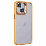 For iPhone 15 Plus Invisible Lens Holder PC + TPU Frosted Phone Case(Orange)