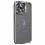 For iPhone 14 Pro Max Invisible Lens Holder PC + TPU Frosted Phone Case(Gray)