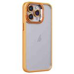 For iPhone 14 Pro Invisible Lens Holder PC + TPU Frosted Phone Case(Orange)