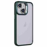 For iPhone 14 Plus Invisible Lens Holder PC + TPU Frosted Phone Case(Green)