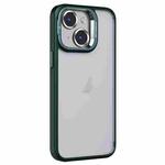 For iPhone 14 Invisible Lens Holder PC + TPU Frosted Phone Case(Green)