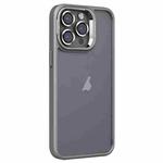 For iPhone 13 Pro Max Invisible Lens Holder PC + TPU Frosted Phone Case(Gray)