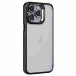 For iPhone 13 Pro Invisible Lens Holder PC + TPU Frosted Phone Case(Black)