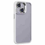 For iPhone 13 Invisible Lens Holder PC + TPU Frosted Phone Case(White)
