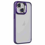 For iPhone 13 Invisible Lens Holder PC + TPU Frosted Phone Case(Purple)