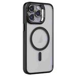 For iPhone 14 Pro Invisible Lens Holder PC + TPU Frosted MagSafe Phone Case(Black)