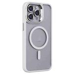 For iPhone 13 Pro Max Invisible Lens Holder PC + TPU Frosted MagSafe Phone Case(White)