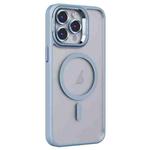 For iPhone 13 Pro Max Invisible Lens Holder PC + TPU Frosted MagSafe Phone Case(Blue)