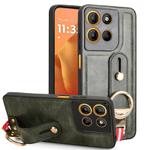 For Motorola Moto G15 / G15 Power 4G Wristband Leather Back Phone Case(Green)
