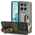 For Motorola Edge 60 Fusion Wristband Leather Back Phone Case(Green)