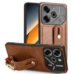 For Tecno Pova 6 Pro 5G Wristband Leather Back Phone Case(Brown)