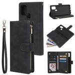 For Samsung Galaxy A21s Multifunctional Horizontal Flip Leather Case, with Card Slot & Holder & Zipper Wallet & Photo Frame(Black)